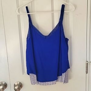 Two layer blue camisole top